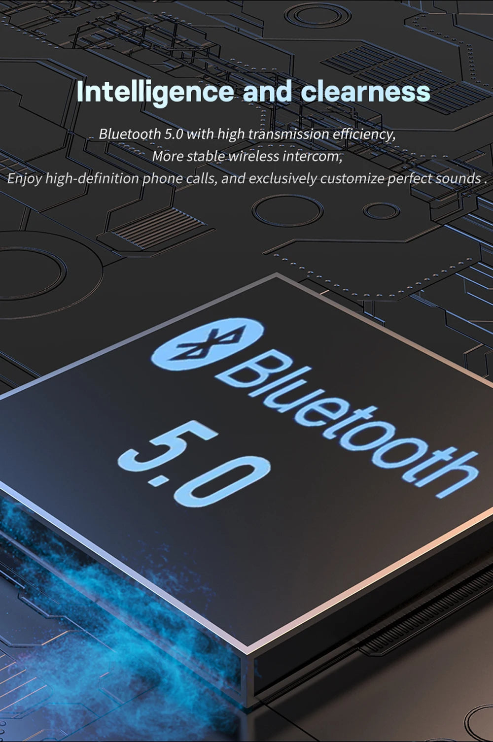 Motorcycle Helmet Intercom with Camera – Bluetooth 5.0, 1000m Range, Group Ride