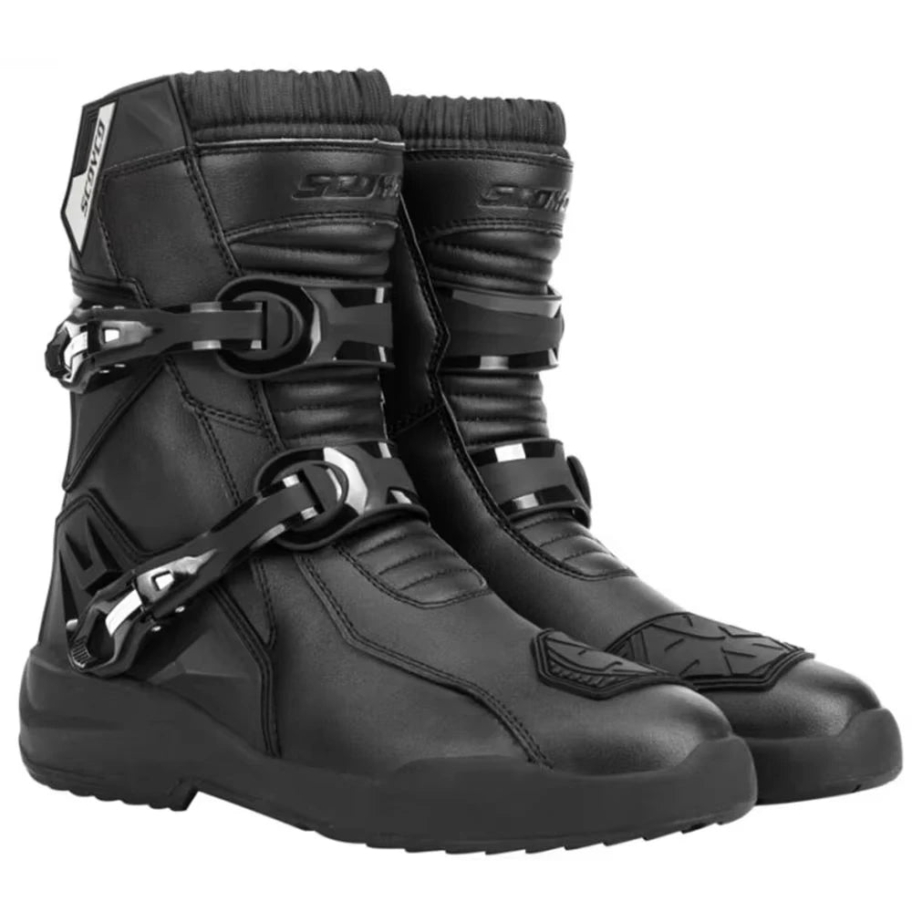 Heavy-Duty Waterproof Motorcycle Boots – Anti-Slip, Metal Toe Protection